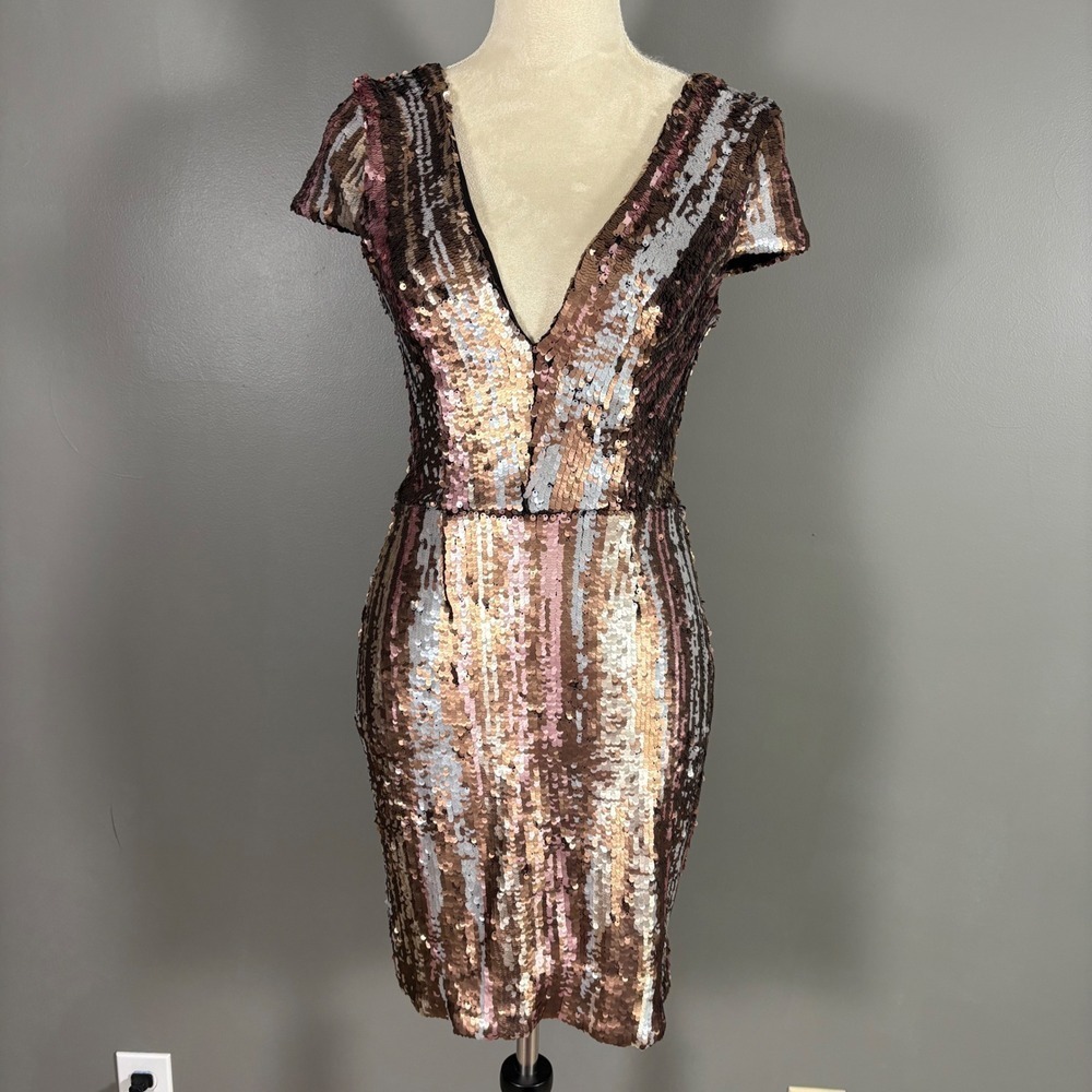 Dress The Population Zoe S Mini Sheath Glam Hoco Sequin Going Out Party Dance